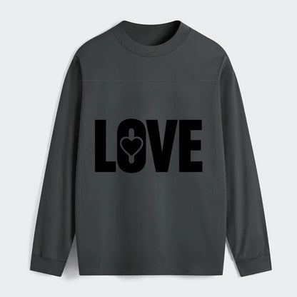 Bold typography design - "LOVE" - universal connection, heart centered - Classic Long Sleeve Shirt - Gray