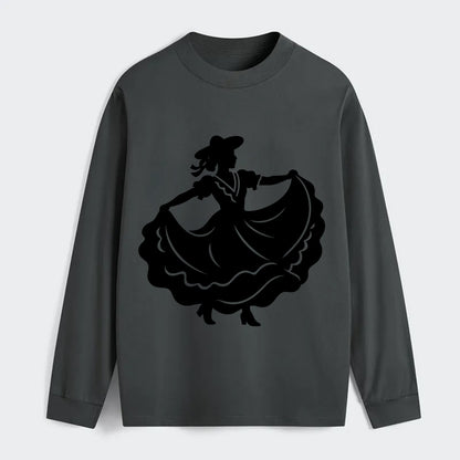 Mexican folk dancer twirling skirt - Classic Long Sleeve Shirt - Gray