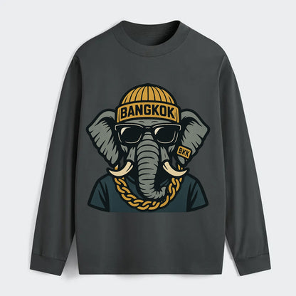 Bangkok Elephant - Classic Long Sleeve Shirt - Gray
