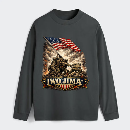 Iwo Jima Flag Raising - Classic Long Sleeve Shirt - Gray