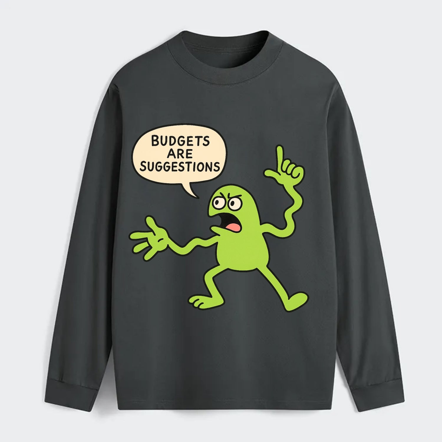 BUDGETS ARE SUGGESTIONS | Rebellious calculator - Classic Long Sleeve Shirt - Gray