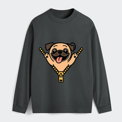 Pug - Classic Long Sleeve Shirt - Gray