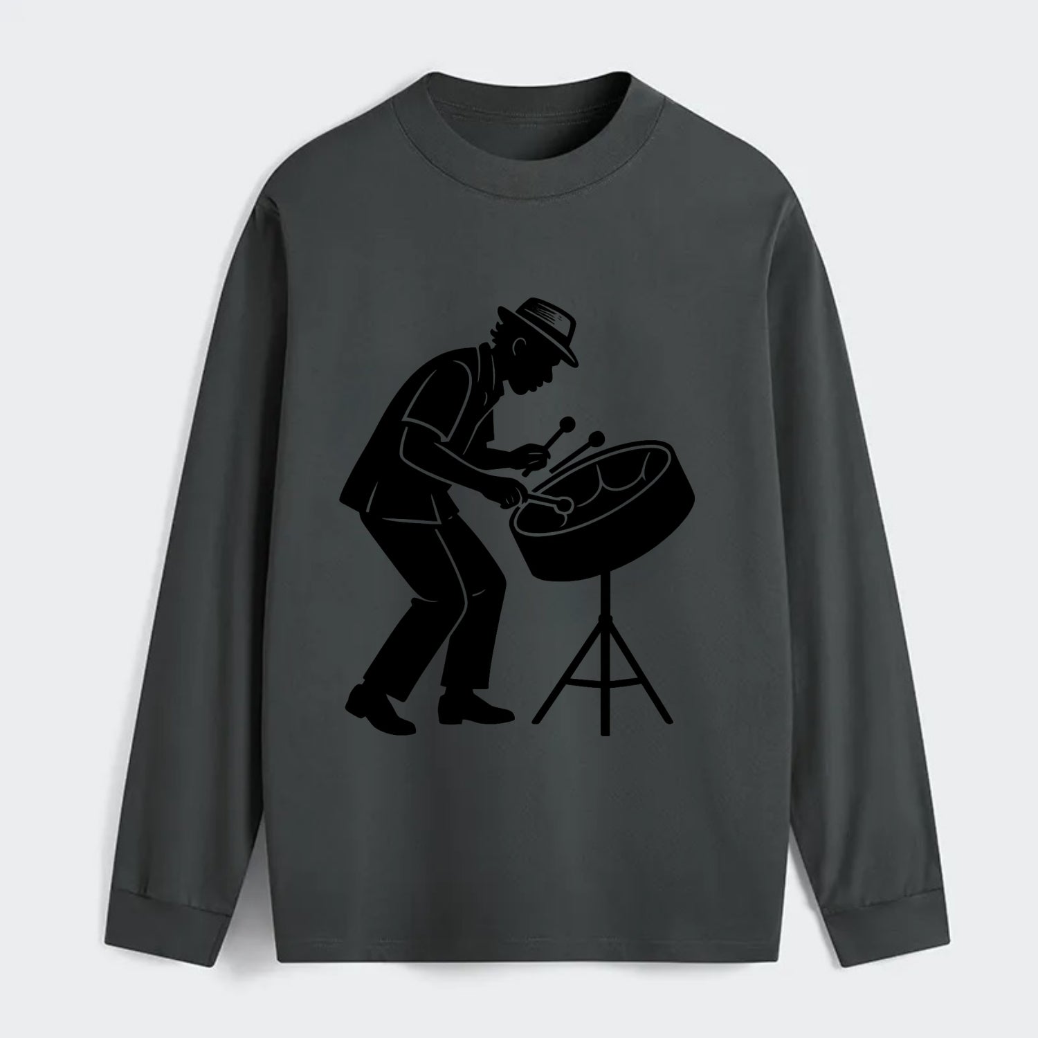Steel drum player Caribbean rhythm - Classic Long Sleeve Shirt - Gray