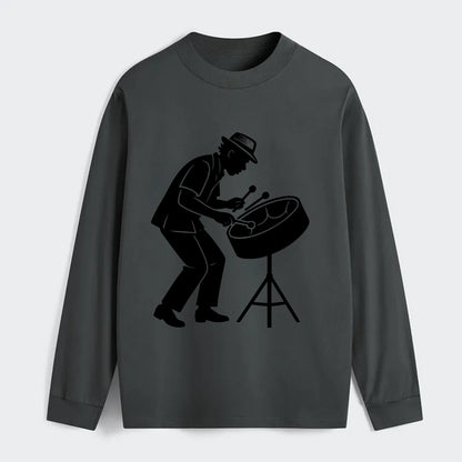Steel drum player Caribbean rhythm - Classic Long Sleeve Shirt - Gray