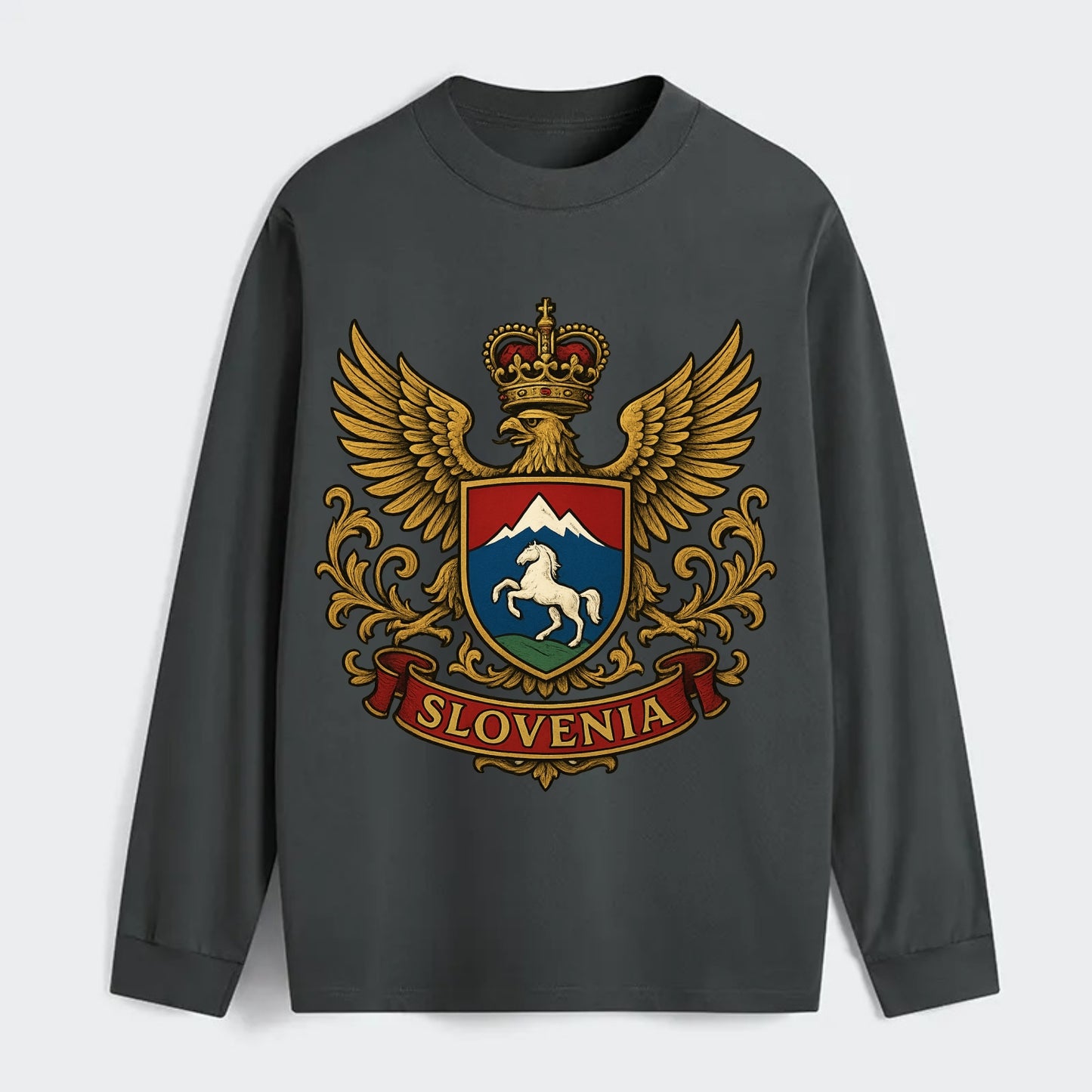 Slovenia Heritage Badge - Classic Long Sleeve Shirt - Gray