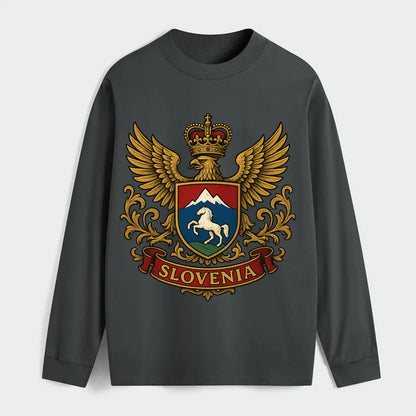 Slovenia Heritage Badge - Classic Long Sleeve Shirt - Gray