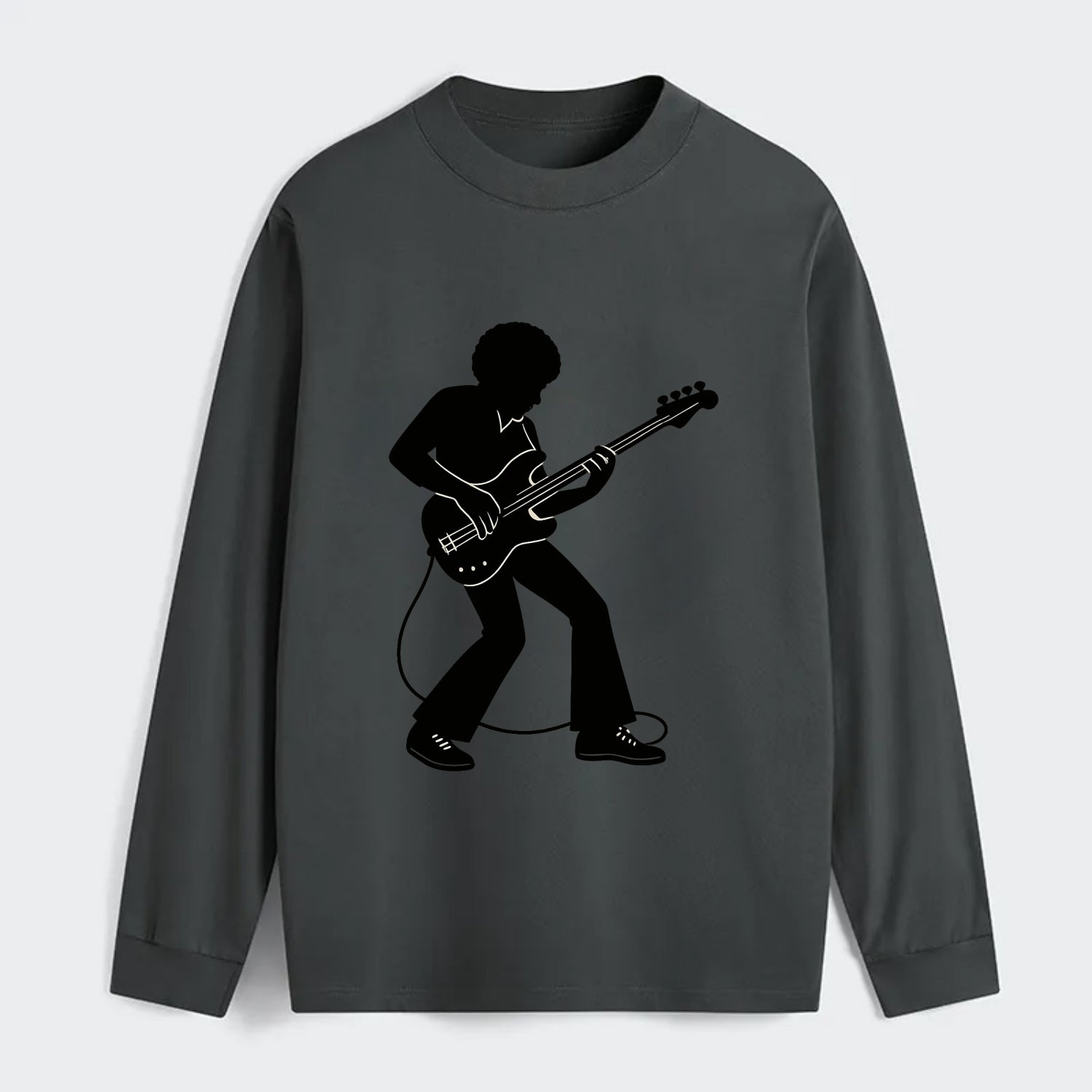 Bass guitarist slap technique - Classic Long Sleeve Shirt - Gray