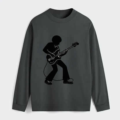 Bass guitarist slap technique - Classic Long Sleeve Shirt - Gray