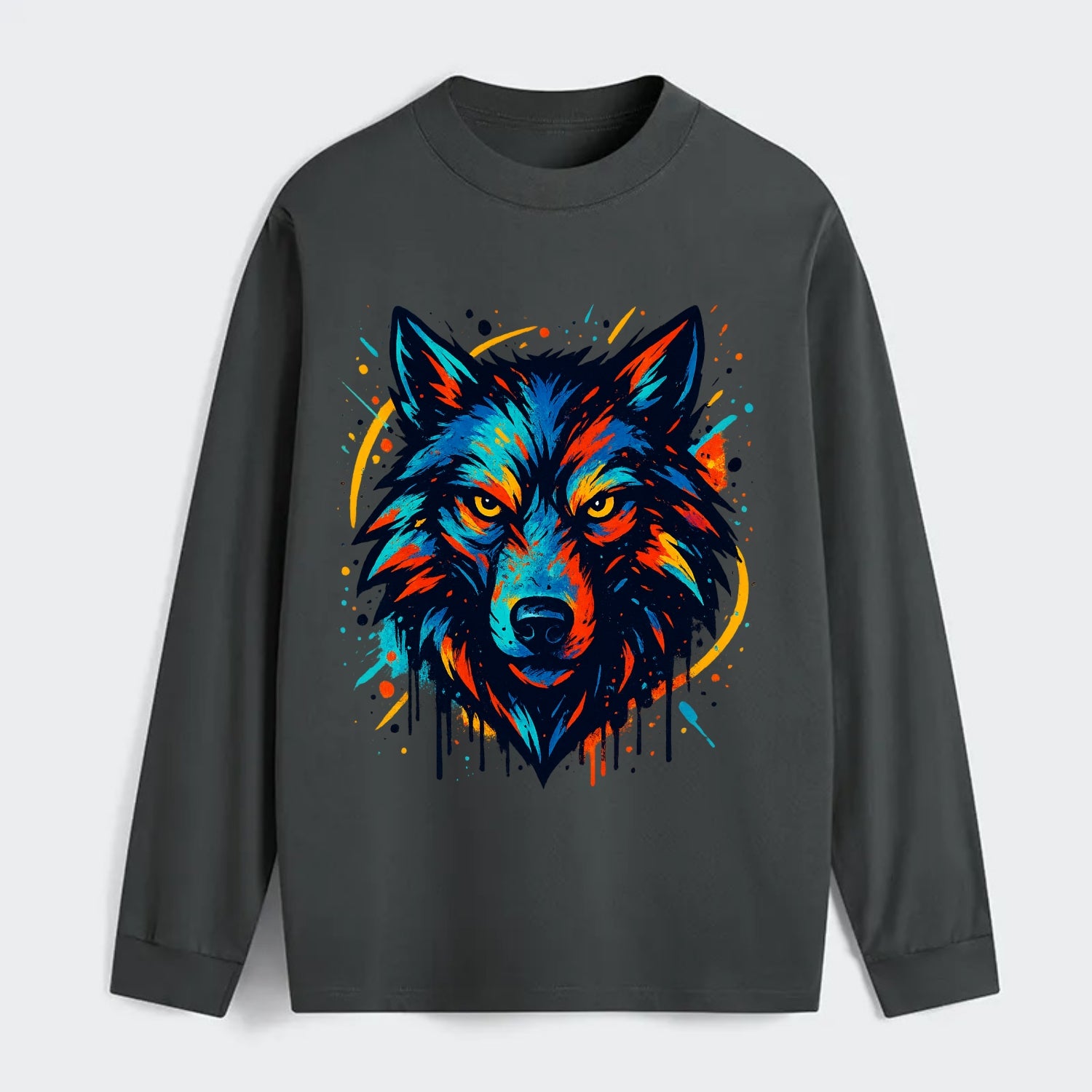 Alpha Wolf Leader  - Classic Long Sleeve Shirt - Gray