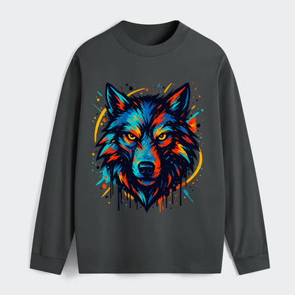 Alpha Wolf Leader  - Classic Long Sleeve Shirt - Gray