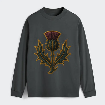 Scottish Thistle  - Classic Long Sleeve Shirt - Gray