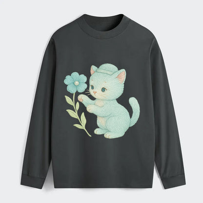 Aqua Kitten - Classic Long Sleeve Shirt - Gray