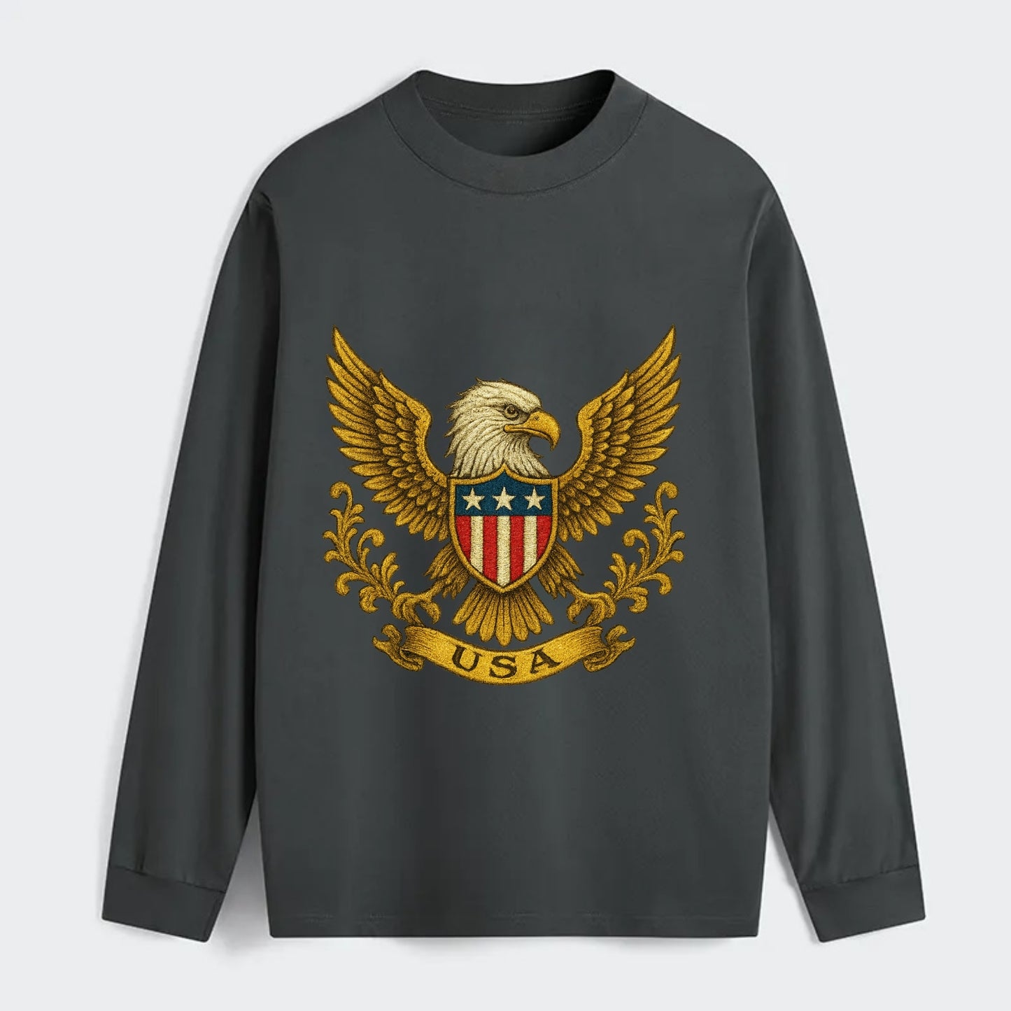 Usa Heritage Eagle 2 - Classic Long Sleeve Shirt - Gray