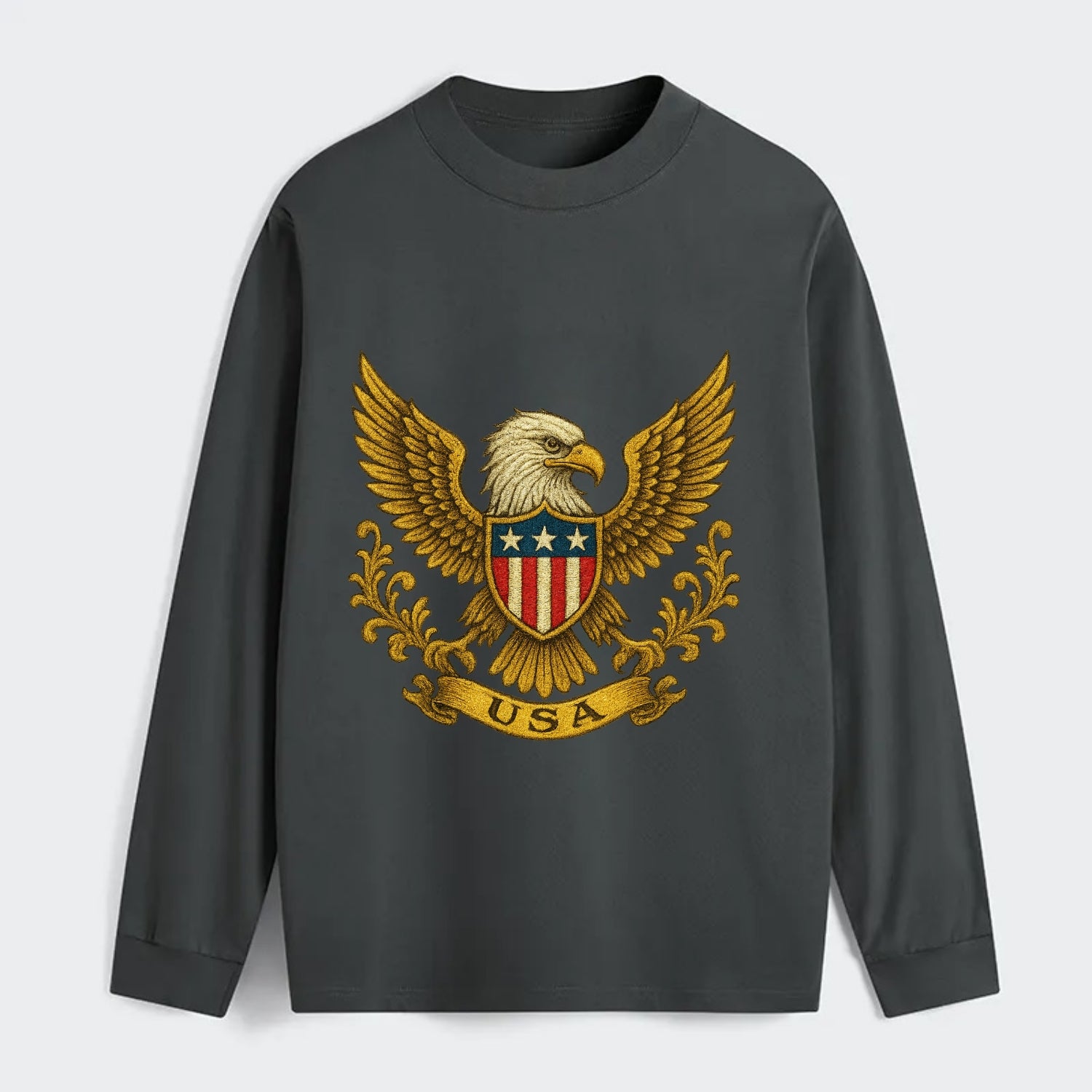 Usa Heritage Eagle 2 - Classic Long Sleeve Shirt - Gray