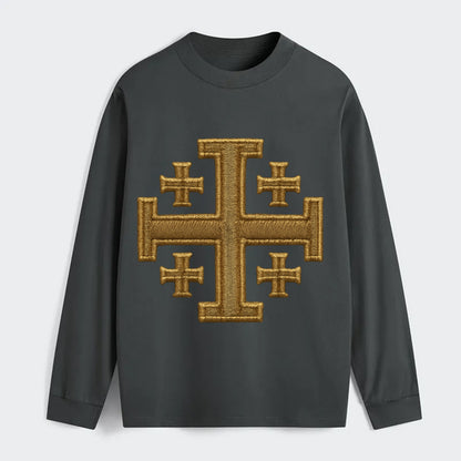 Jerusalem Cross  - Classic Long Sleeve Shirt - Gray