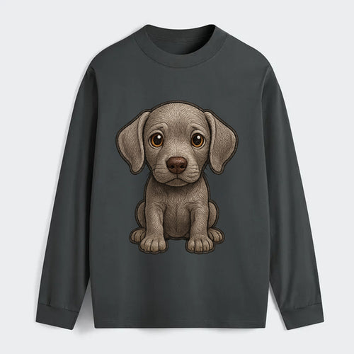 Baby Weimaraner Puppy - silver-gray coat, amber eyes, sleek body, - Classic Long Sleeve Shirt