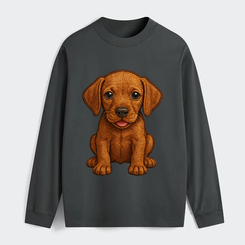 Baby Vizsla Puppy - golden rust coat, soulful eyes, athletic build, - Classic Long Sleeve Shirt