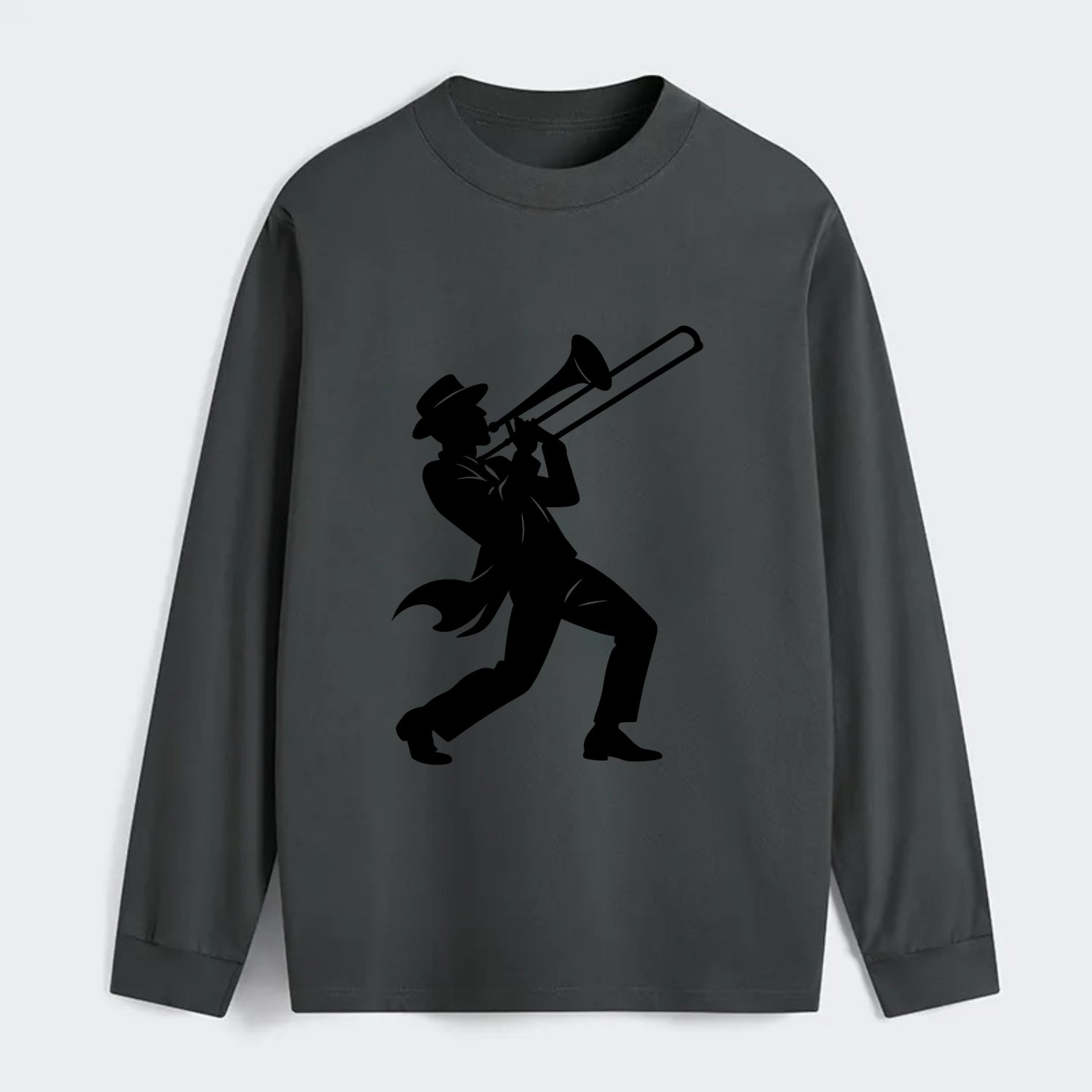 Trombone player jazz improvisation - Classic Long Sleeve Shirt - Gray