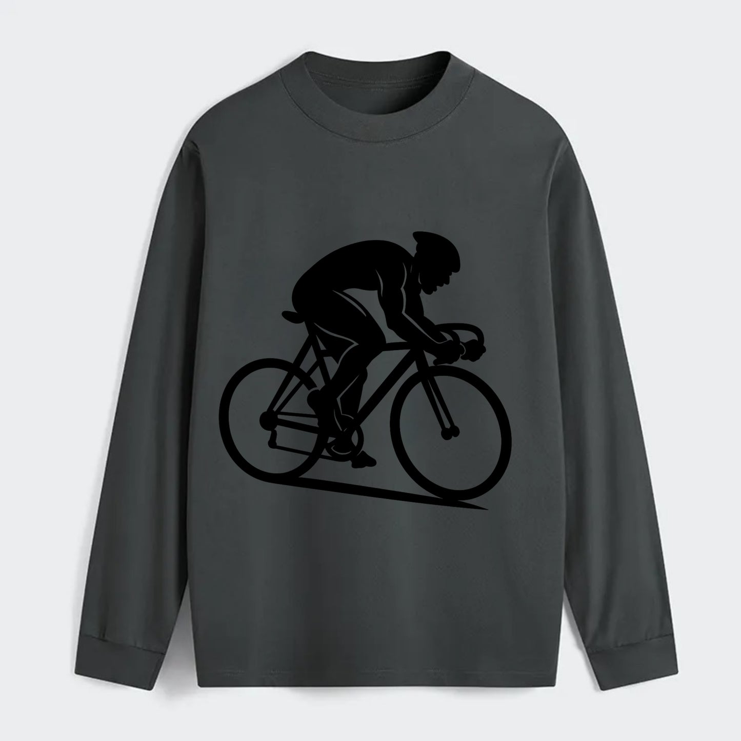 Sprint cyclist racing stance - Classic Long Sleeve Shirt - Gray