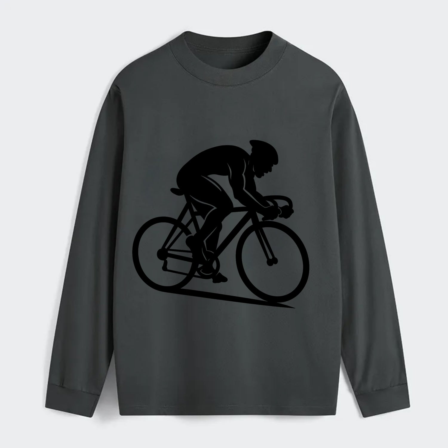 Sprint cyclist racing stance - Classic Long Sleeve Shirt - Gray
