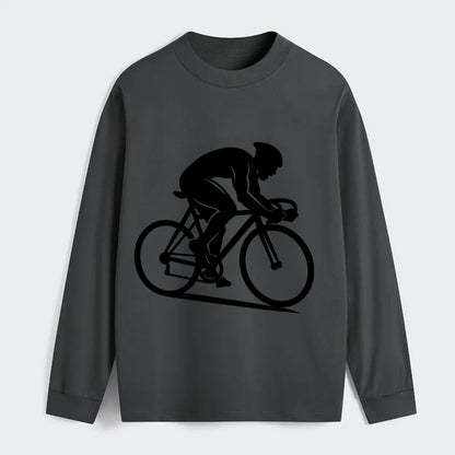 Sprint cyclist racing stance - Classic Long Sleeve Shirt - Gray