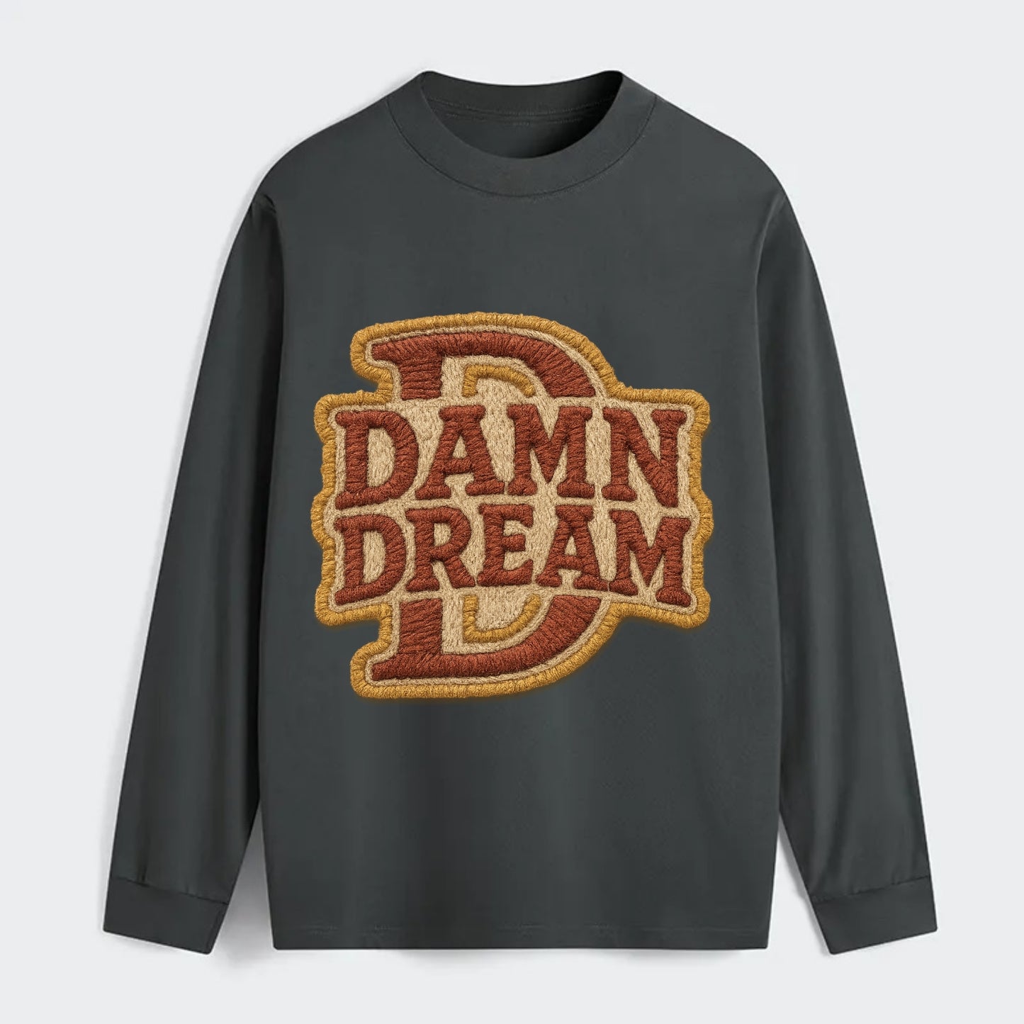 DAMN;DREAM BIG Motivational White Cap - Classic Long Sleeve Shirt - Gray