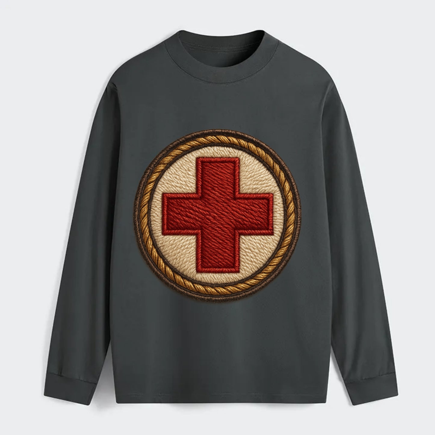 Medical Cross  - Classic Long Sleeve Shirt - Gray