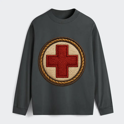 Medical Cross  - Classic Long Sleeve Shirt - Gray