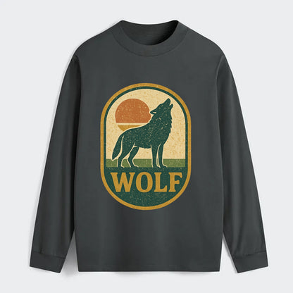 Carbon Fiber Wolf  - Classic Long Sleeve Shirt - Gray
