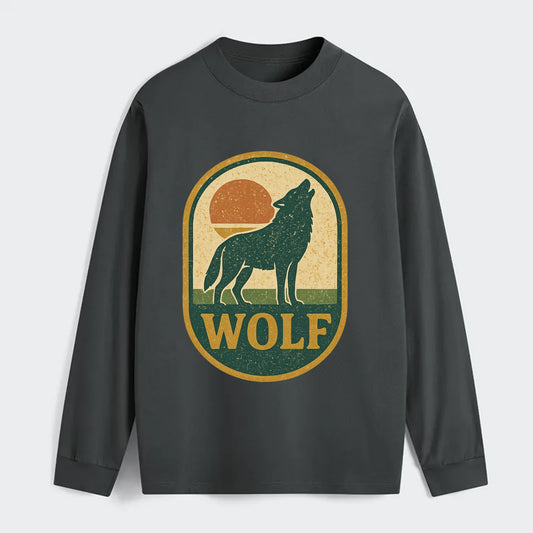 Carbon Fiber Wolf  - Classic Long Sleeve Shirt - Gray
