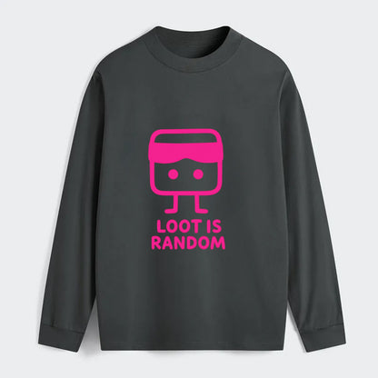 LOOT IS RANDOM | Dice wearing blindfold - Classic Long Sleeve Shirt - Gray