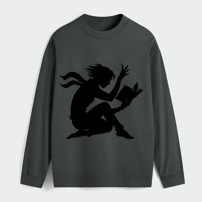 Reader lost in book moment - Classic Long Sleeve Shirt - Gray