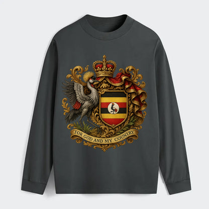 Uganda Crested Crane Emblem - Classic Long Sleeve Shirt - Gray