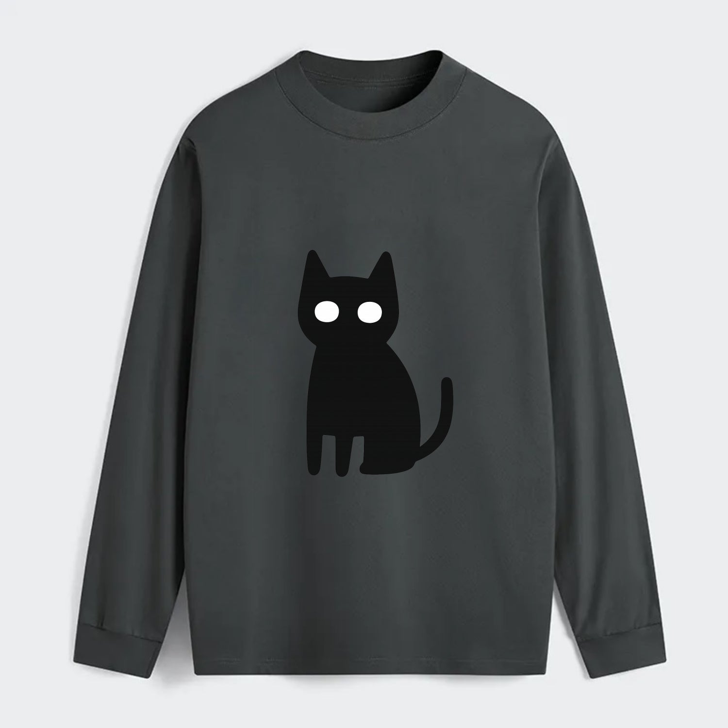 YOU MUST EMBRACE THE VOID | Black cat st - Classic Long Sleeve Shirt - Gray