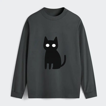 YOU MUST EMBRACE THE VOID | Black cat st - Classic Long Sleeve Shirt - Gray