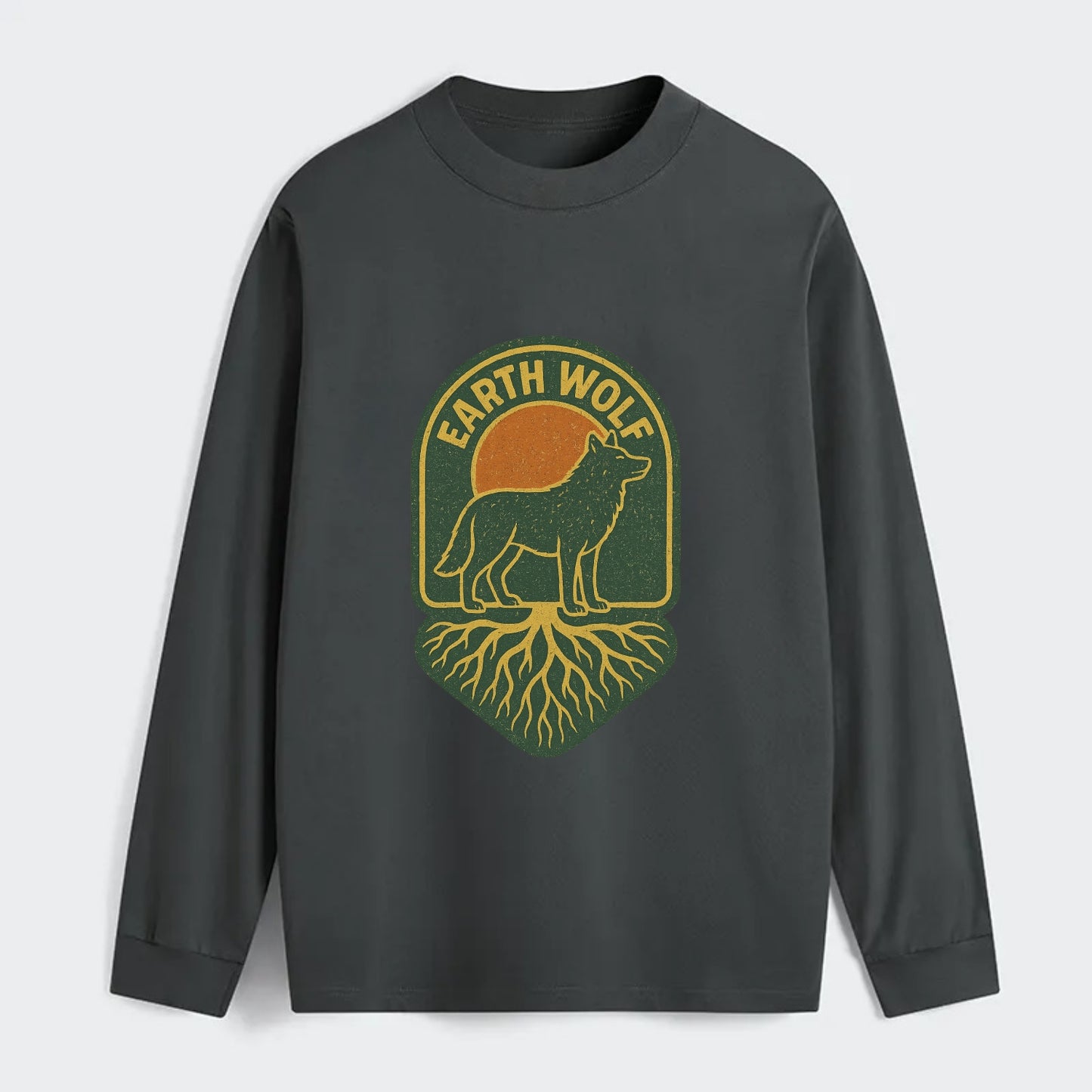 Earth Wolf Roots  - Classic Long Sleeve Shirt - Gray