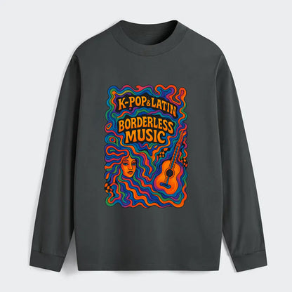 K-Pop and Latin fusion explosion - "Borderless Music" - cross-cultural - Classic Long Sleeve Shirt - Gray