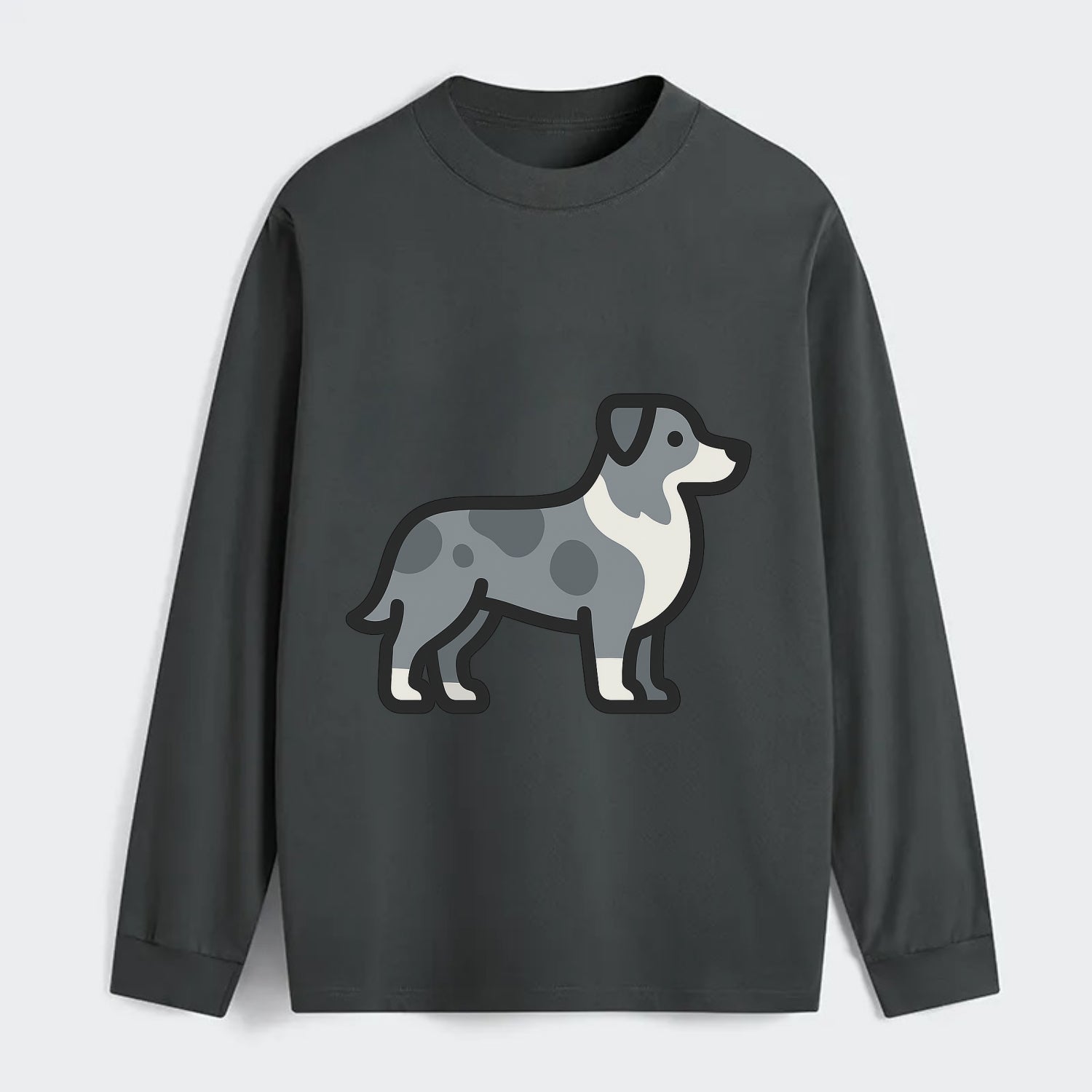 Australian Shepherd - Blue merle flat side profile - Classic Long Sleeve Shirt - Gray