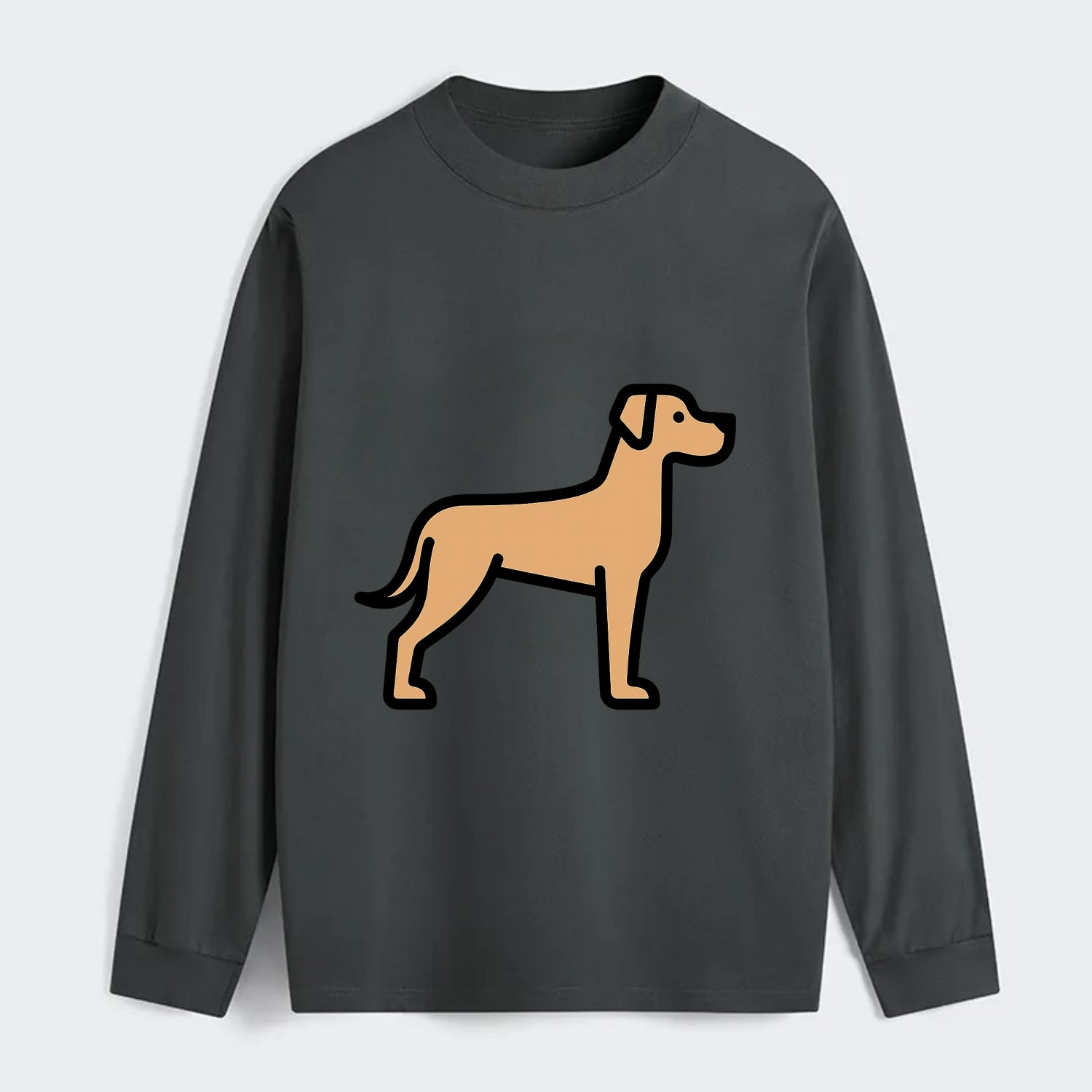 Great Dane - Fawn colored flat side profile - Classic Long Sleeve Shirt - Gray