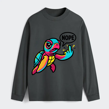 baby sea turtle swimming gracefully, one flipper extended sassily - Classic Long Sleeve Shirt - Gray