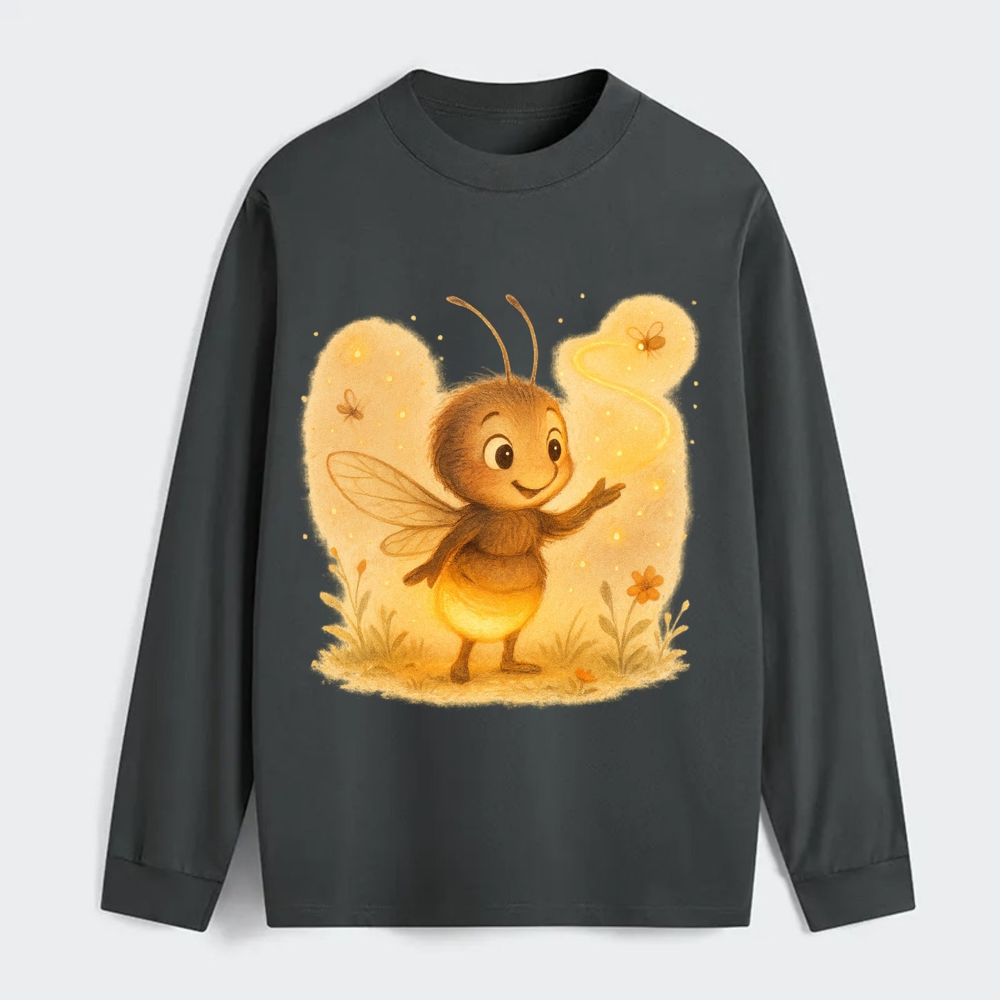 Firefly choreographer arranging synchronized light patterns over a - Classic Long Sleeve Shirt - Gray