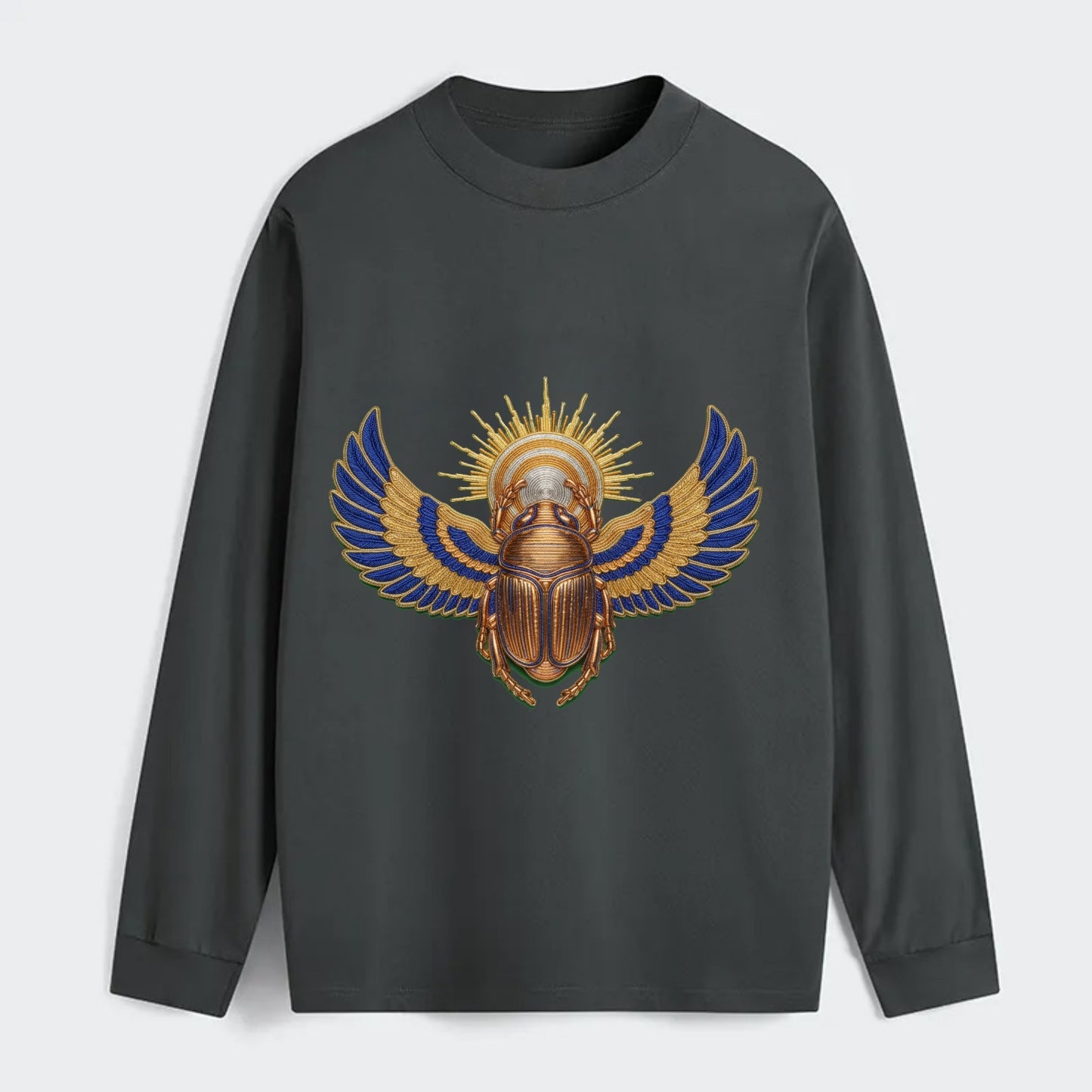 Winged Scarab - Classic Long Sleeve Shirt - Gray