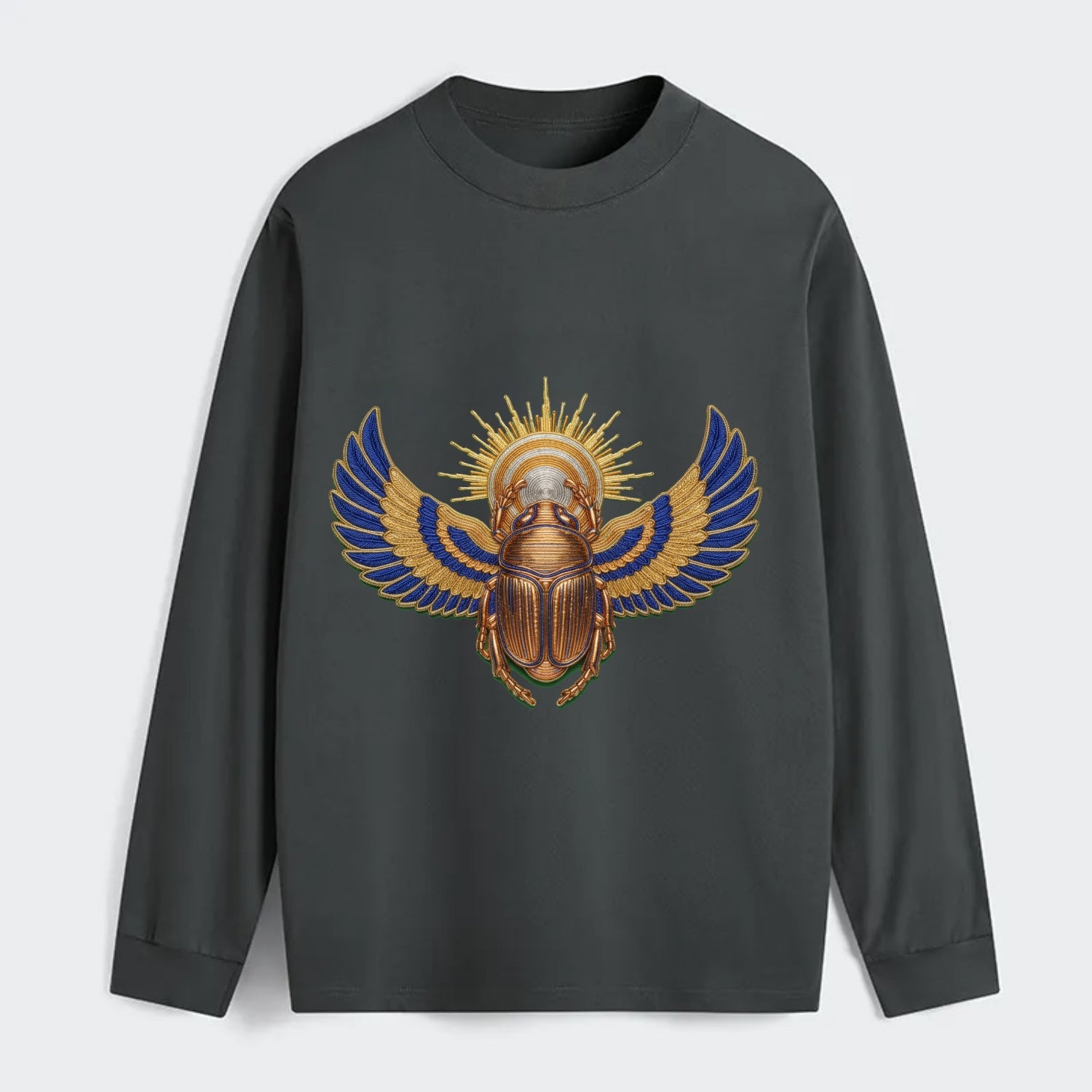 Winged Scarab - Classic Long Sleeve Shirt - Gray