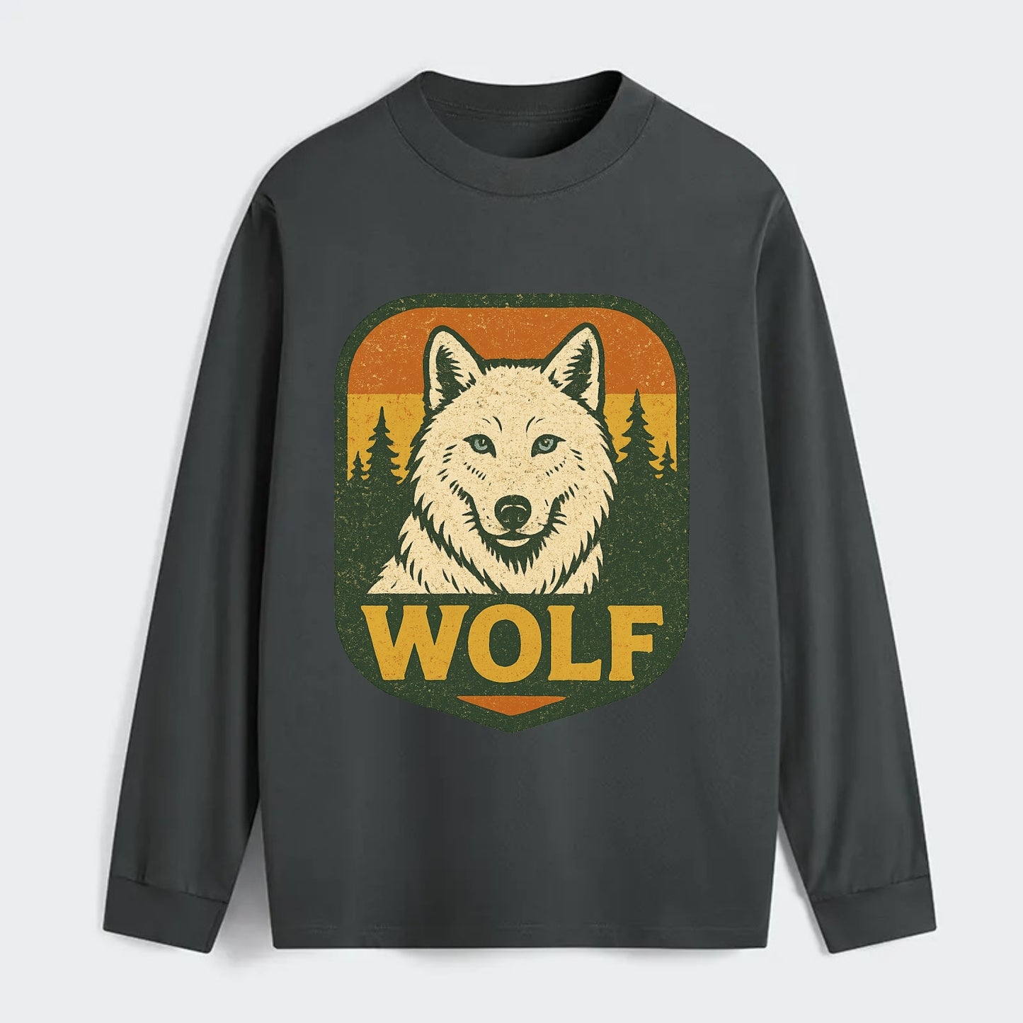 Arctic White Wolf  - Classic Long Sleeve Shirt - Gray
