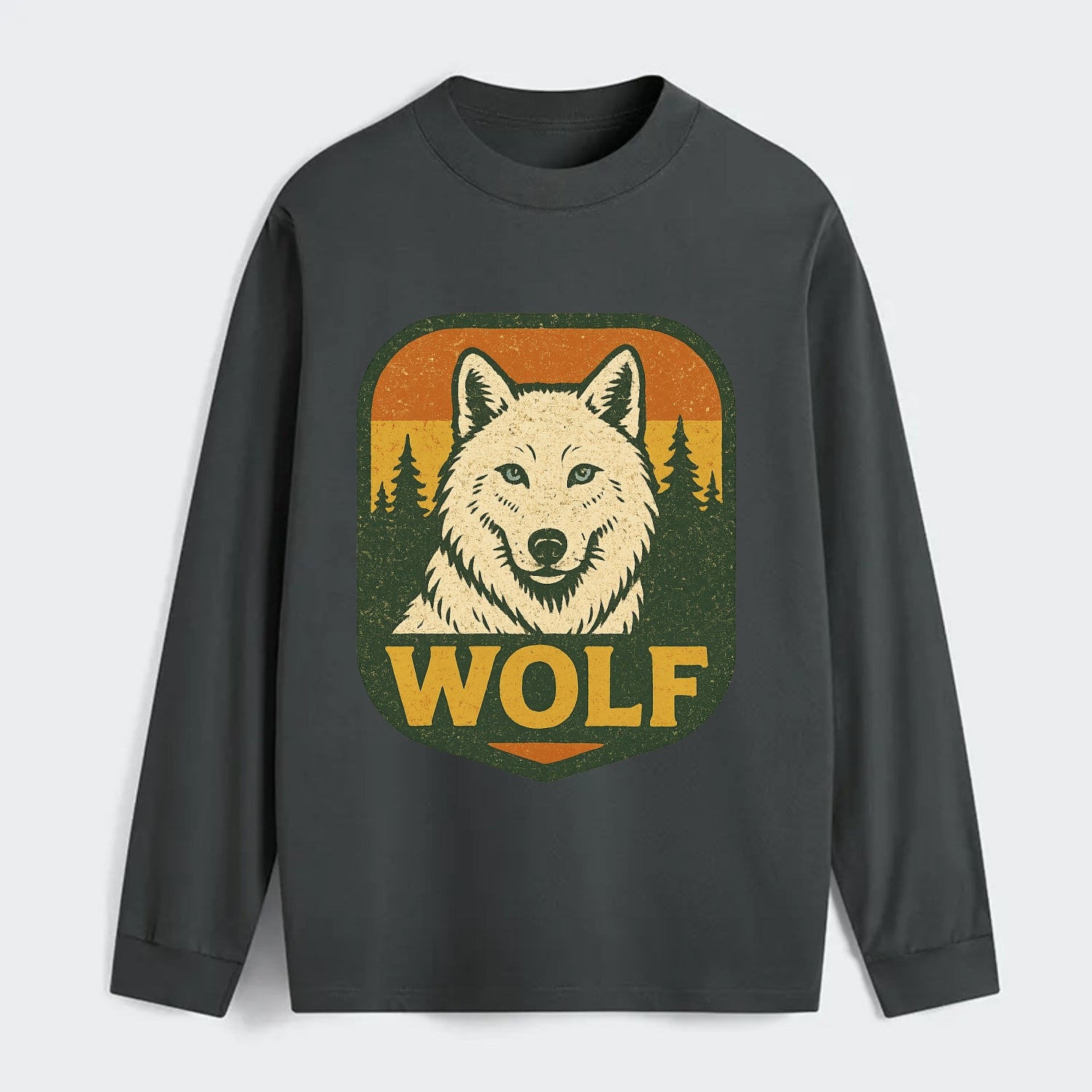Arctic White Wolf  - Classic Long Sleeve Shirt - Gray