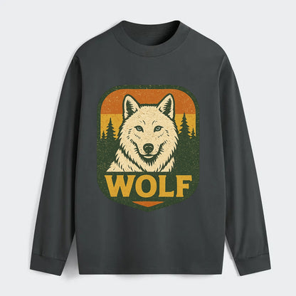 Arctic White Wolf  - Classic Long Sleeve Shirt - Gray