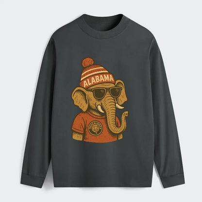 Tuscaloosa Crimson Elephant wearing Alab - Classic Long Sleeve Shirt - Gray