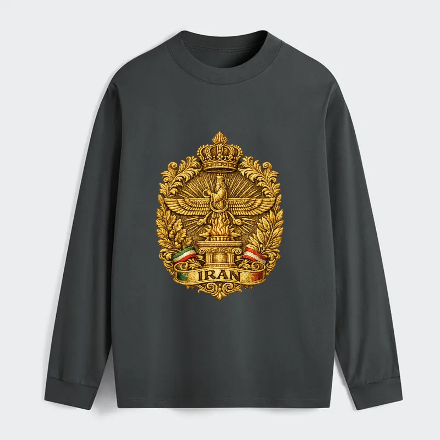 Iran Fire Temple Emblem - Classic Long Sleeve Shirt - Gray