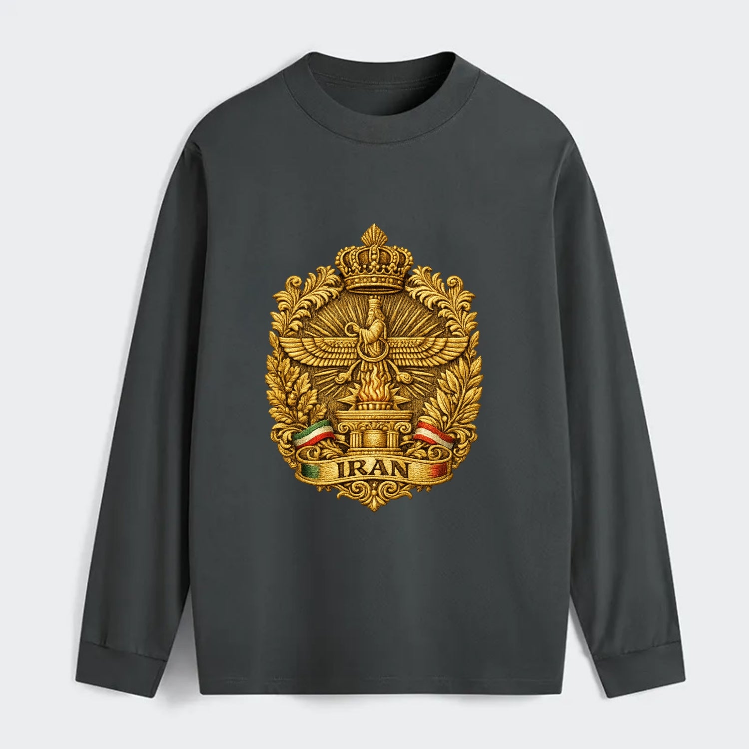 Iran Fire Temple Emblem - Classic Long Sleeve Shirt - Gray