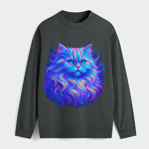 Luxurious Persian cat with flowing fur that refracts into rainbow - Classic Long Sleeve Shirt